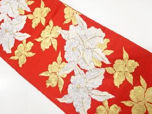 アンティーク　蘭模様織り出し袋帯（材料）